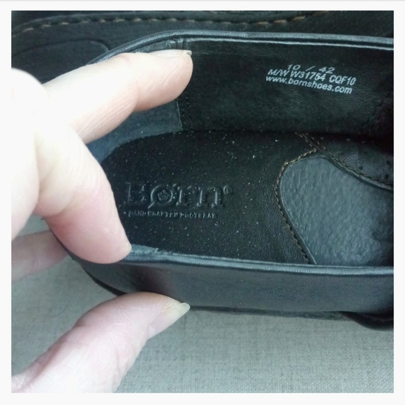 Born Women US 10 Black Leather Clogs - Picture 8 of 8